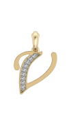 Gold Alphabet V charm